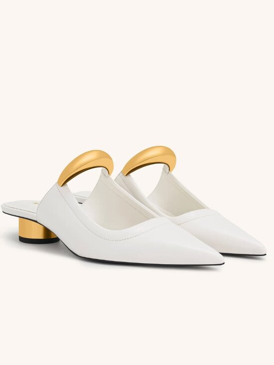 JW PEI Shoes - JW PEI HELENA PIERCED MULES IN WHITE SIZE 9